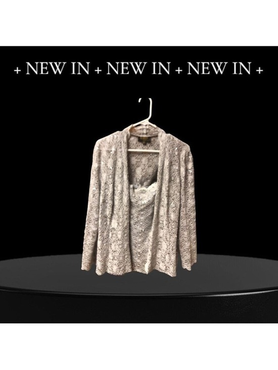 Ignite by Carol Lin Other - Elegant Silver Lace & Sequin Cardigan & Camisole 2 Piece Set by Carol Lin